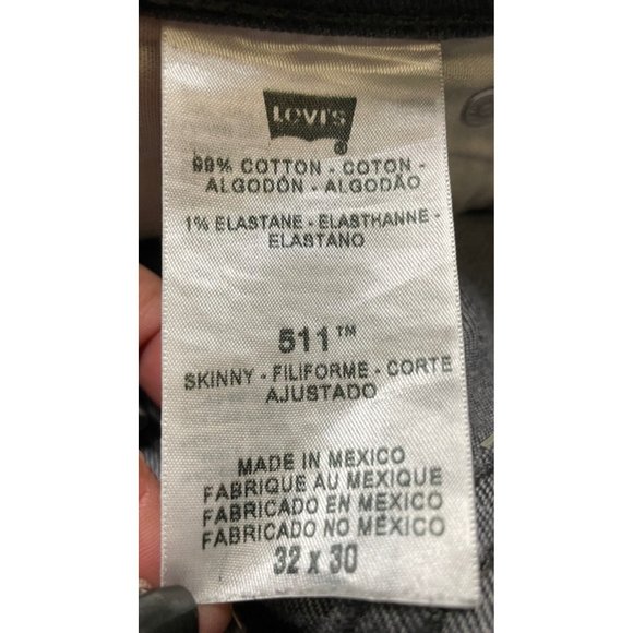 Levi's 511 Sz 32 x 30 Men's Grey Wash Straight Leg Denim Jeans - Picture 7 of 9